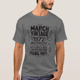 Camiseta 50º Aniversário Março De 1972 Peixes Aries Zodi