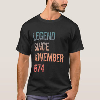 Camiseta 50º aniversário Nascer de legenda feminina novembr