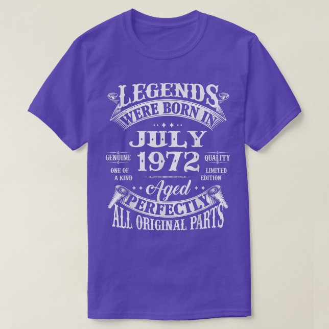 Camiseta 50º Aniversário Nascer De Legendas De Presente Em  (Frente do Design)