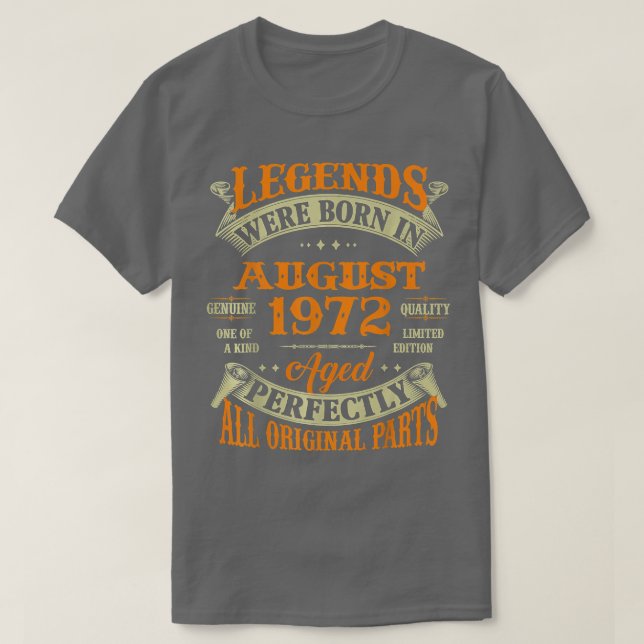 Camiseta 50º Aniversário Nascer De Legendas De Presente Em  (Frente do Design)