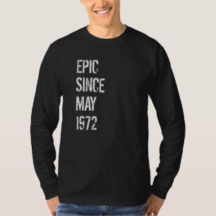 Camiseta 50º Aniversário Nascer Raparigas Maio 1972 50 Anos
