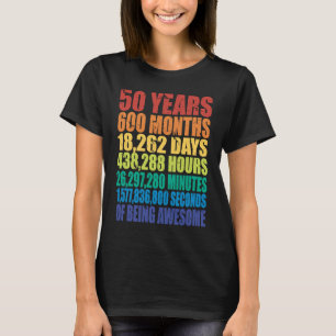 Camiseta 50º Aniversário Para Homens E Mulheres 50 Anos De