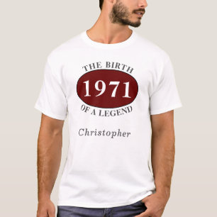 Camiseta 50º Aniversário Personalizado De 1971 Nascimento