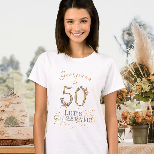 Camiseta 50º aniversário personalizado Folhas do outono de  (Criador carregado)