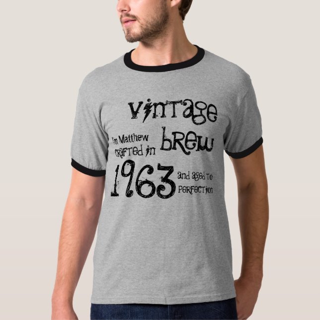 Camiseta 50º aniversário Presente 1963 Vintage Brew G232 (Frente)