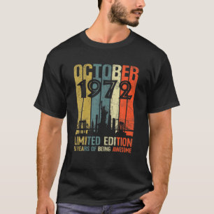 Camiseta 50º Aniversário, Presente A 50 Anos, Outubro De