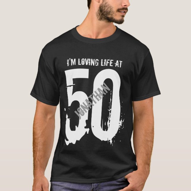 Camiseta 50º Aniversário Presente ou Em Qualquer Ano Estou  (Frente)