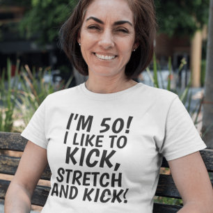 CAMISETA 50º ANIVERSÁRIO SENHORAS ENGRAÇADAS T-SHIRT
