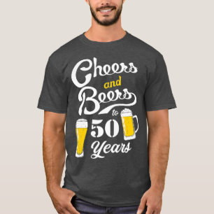 Camiseta 50º aniversário Tema Engraçado Saúde e Cerveja