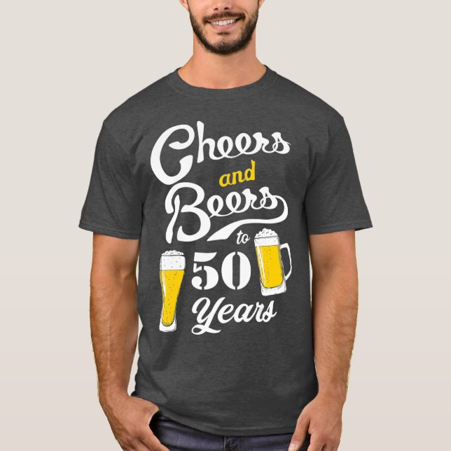Camiseta 50º aniversário Tema Engraçado Saúde e Cervejas at (Frente)