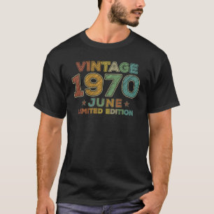 Camiseta 50º Aniversário Vintage de junho de 1970 Cinquenta