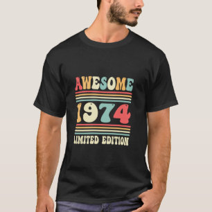 Camiseta 50º Aniversário Vintage Incrível 1974 Decor 50 Ano