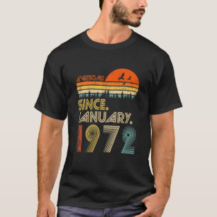 Camiseta 50º Bday Vintage Incrível Desde Janeiro De 1972 50