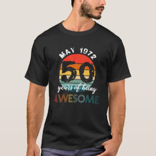 Camiseta 50º Nascer De Aniversário De Maio De 1972 - Aniv