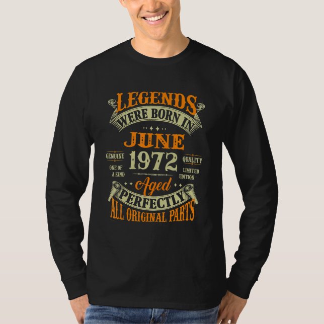 Camiseta 50º Nascer De Legendas De Aniversário Em Junho De  (Frente)