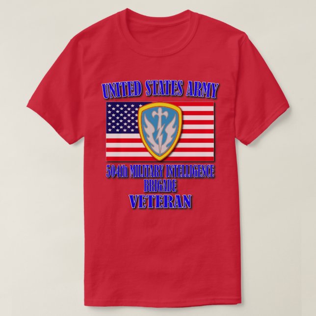 Camiseta 504ª Brigada de Informações Militares Veteran 1 (Frente do Design)