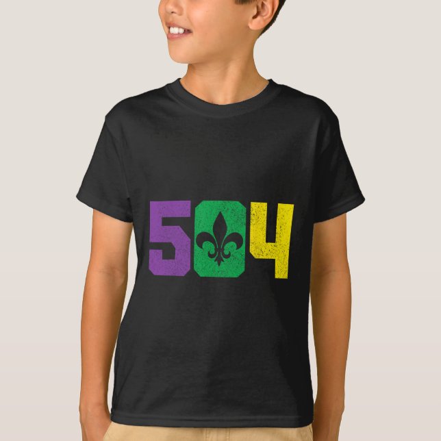 Camiseta 504 Código de Área Pride Nola Nova Orleans Louisia (Frente)