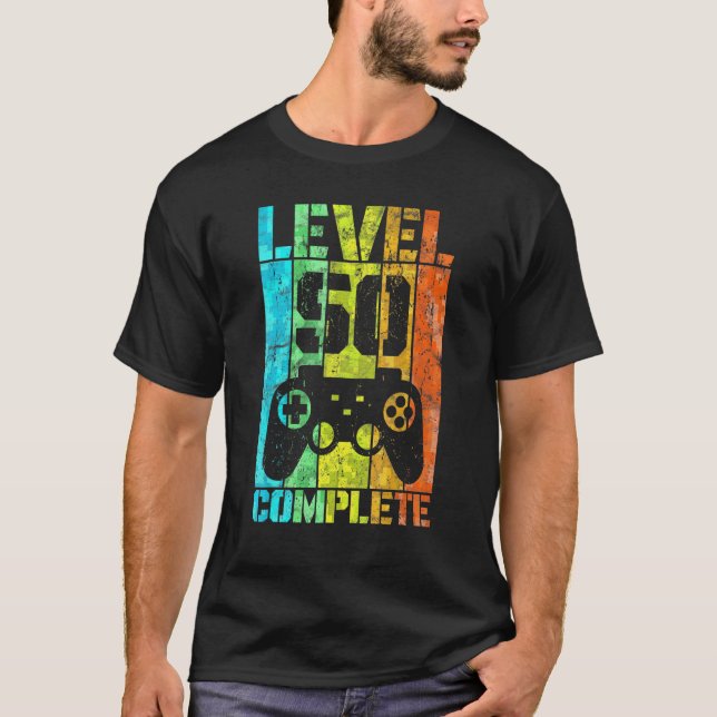 Camiseta 50.º Aniversário Nível de Jogador Completo 50 Anos (Frente)