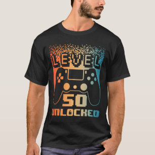 Camiseta 50.º aniversário para homens Nível 50 Jogador Desb