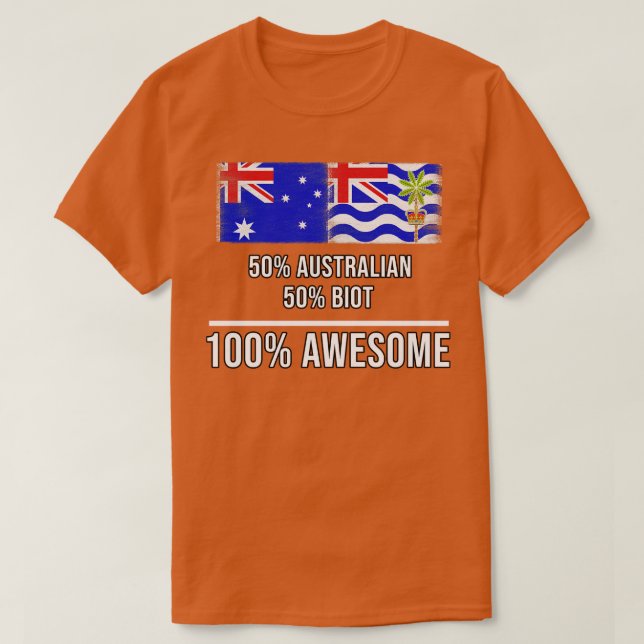 Camiseta 50 50 Biot 100 Presente Incrível Australiano para  (Frente do Design)