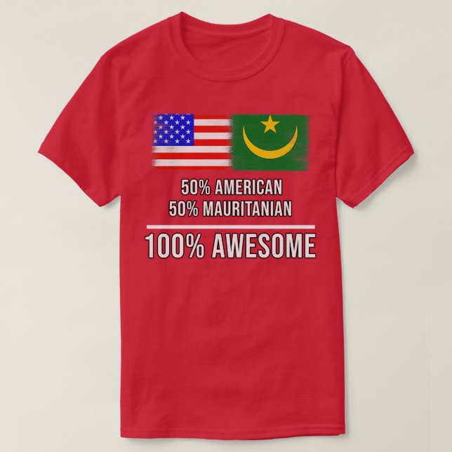Camiseta 50 American 50 Mauritanian 100 Gift Incrível para  (Frente do Design)