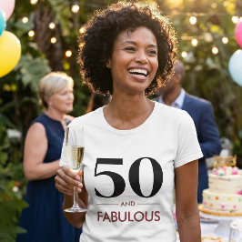 Camiseta 50 And Fabulous Modern Minimal Birthday Saying