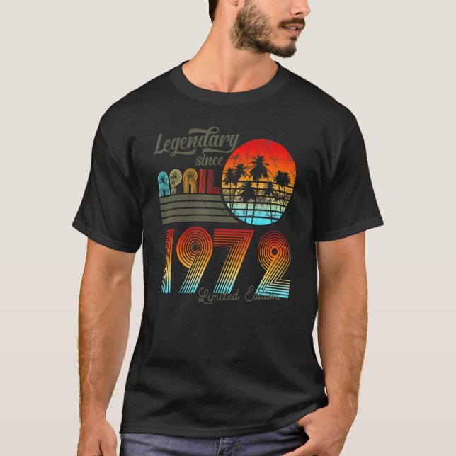 Camiseta 50. Aniversário 50 Legendário Desde Abril De 1972 (Frente)