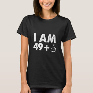 Camiseta 50 Aniversário Eu Sou 49+ Dedo Médio Mais Engraçad