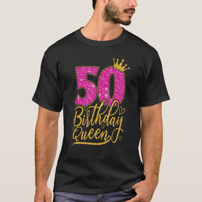 Camiseta 50 anos, 50.o aniversário Coroa de diamantes da Ra (Frente)