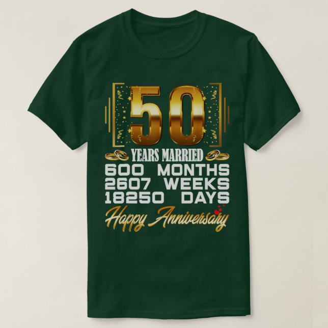 Camiseta 50 Anos Casados Engraçados 50 Anos De Casamento (Frente do Design)