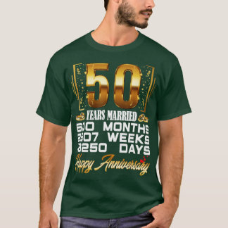Camiseta 50 Anos Casados Engraçados 50 Anos De Casamento