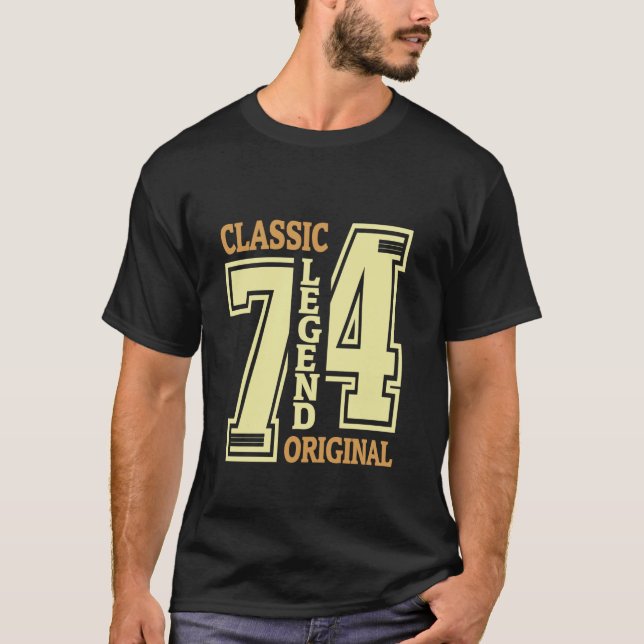 Camiseta 50 Anos Clássico 1974 Legenda Original 50º Bir (Frente)