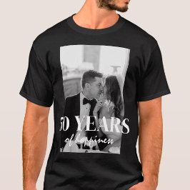 Camiseta 50 Anos de Felicidade Elegante Aniversário de Casa