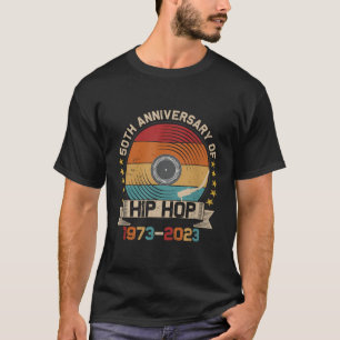 Camiseta 50 Anos De Hip Hop Vinil Retro 50.º Aniversário Ce