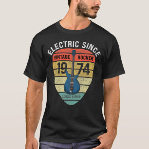 Camiseta 50 Anos De Idade 1974 Edição Limitada Guitarra Vin