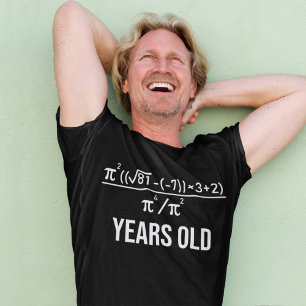 Camiseta 50 anos de idade Equação Engraçada Matemática 