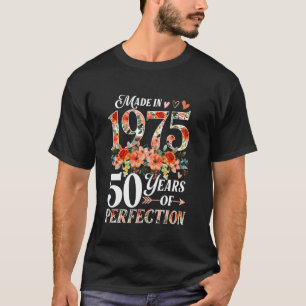 Camiseta 50 Anos De Idade Feitos Em 1975 Flaoral 50th Birth