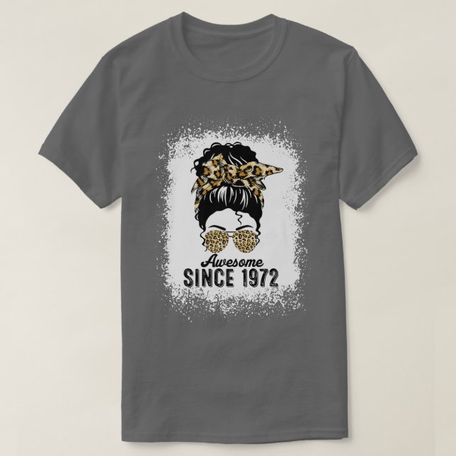 Camiseta 50 Anos De Idade Incrível Desde 1972 Leopard 50º N (Frente do Design)