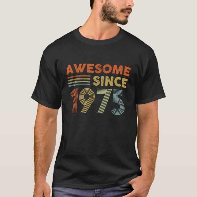 Camiseta 50 Anos De Idade Incrível Desde 1975 Nascer Em 197 (Frente)