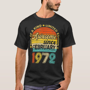 Camiseta 50 Anos De Idade Incrível Desde Fevereiro De 1972