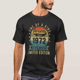 Camiseta 50 anos de idade incrível desde novembro de 1972 5