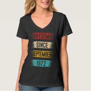 Camiseta 50 anos de idade incrível desde setembro de 1972 5