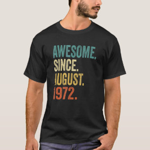 Camiseta 50 anos de idade Retro Vintage agosto de 1972 50º