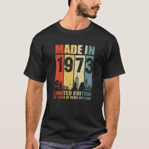 Camiseta 50 Anos De Idade Retro Vintage City 1973 50º Anive