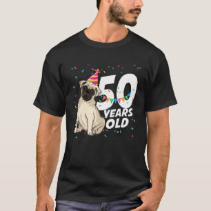Camiseta 50 Anos De Idade Um Cachorro Engraçado De Pet Pug