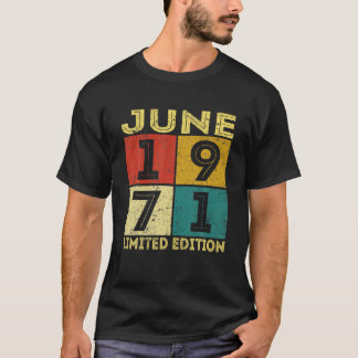 Camiseta 50 Anos De Idade Vestida Em Junho De 1971 Decoraçõ