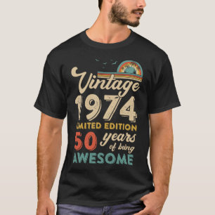 Camiseta 50 Anos de Idade Vintage 1974 50º Aniversário Home