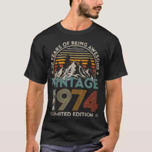 Camiseta 50 Anos De Ser Incrível Retro 1974 50º Aniversário