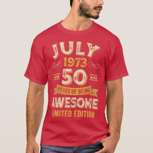 Camiseta 50 anos fantástica Vintage julho de 1973 50º anive