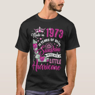 Camiseta 50 Anos Feitos Em 1973, Aniversário, Rainha Diaman